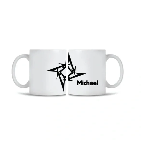 Custom White Mug with Black Design - Picture 1 of 1